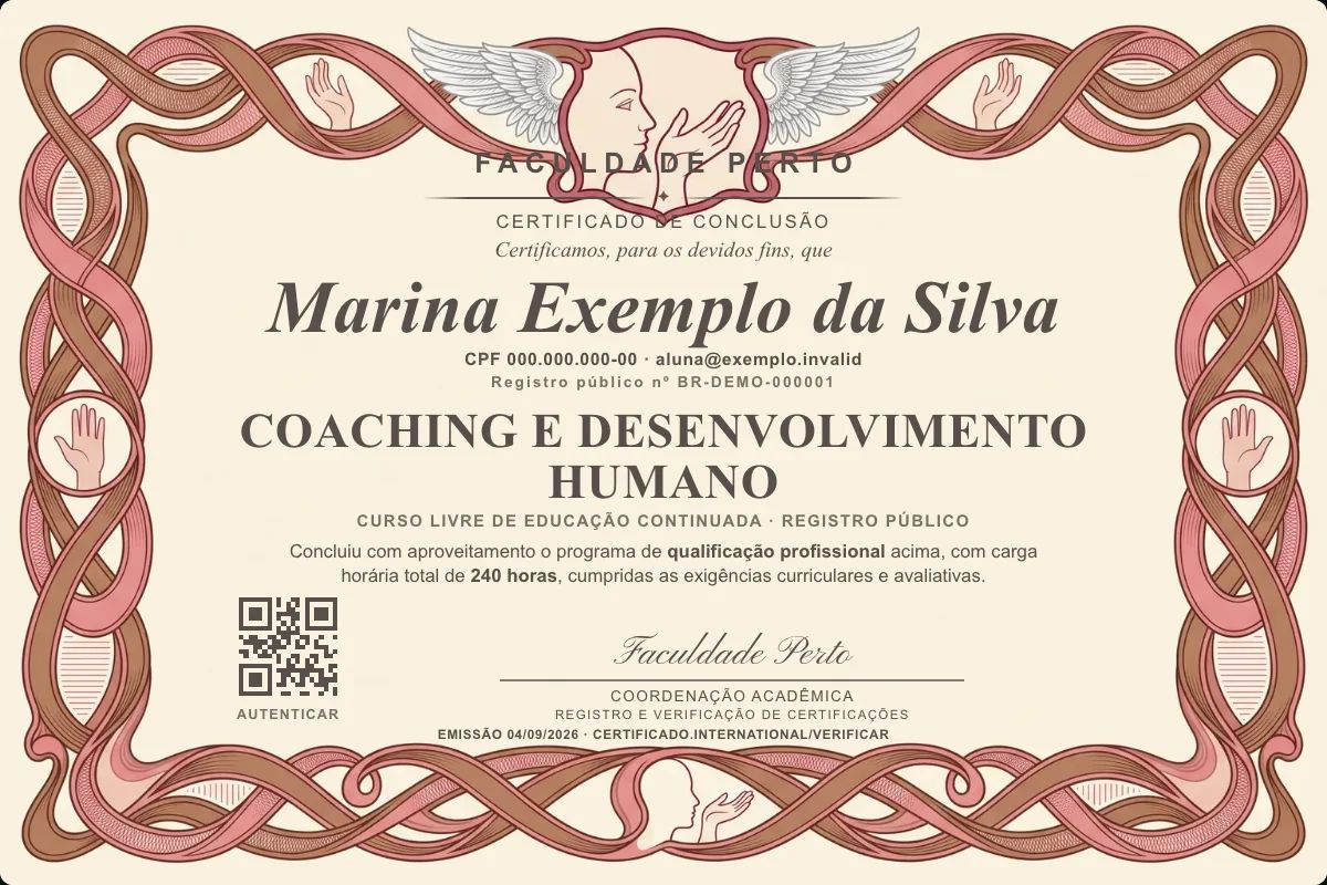 Certificado de Coaching e Desenvolvimento Humano