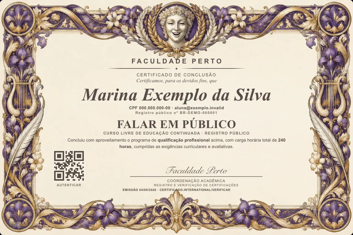 Certificado de Falar em Público