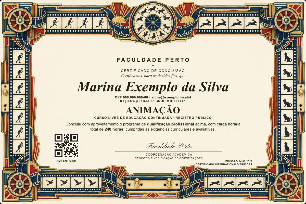 Certificado de Animação