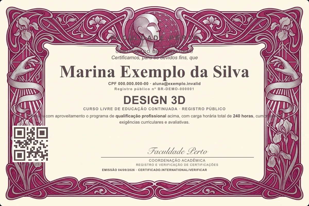 Certificado de Design 3D