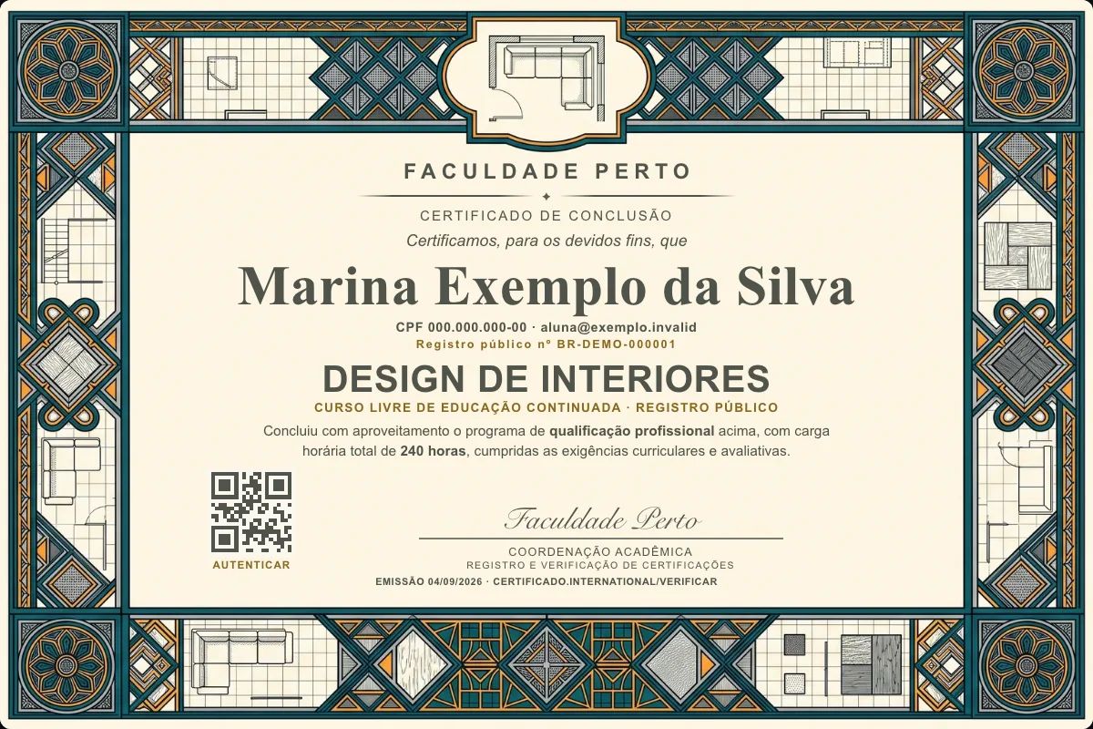Certificado de Design de Interiores
