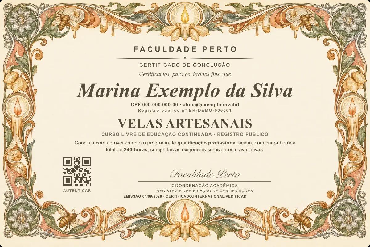 Certificado de Velas Artesanais