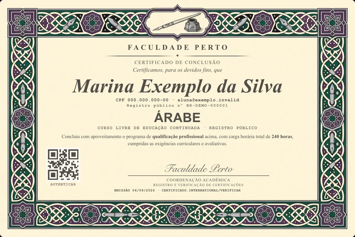 Certificado de Árabe