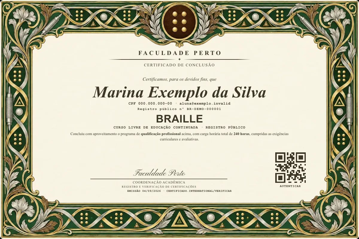 Certificado de Braille