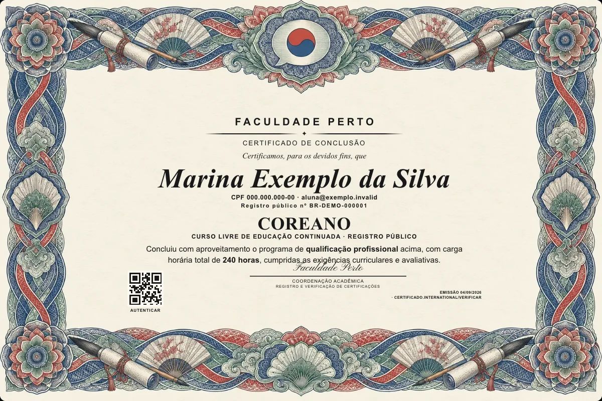 Certificado de Coreano