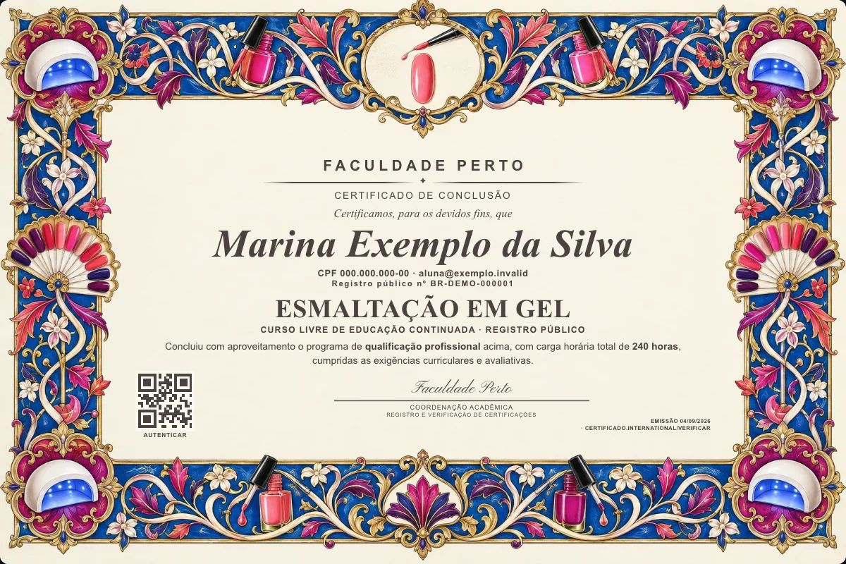 Certificado de Esmaltação em Gel