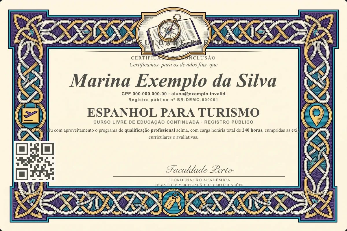 Certificado de Espanhol para Turismo
