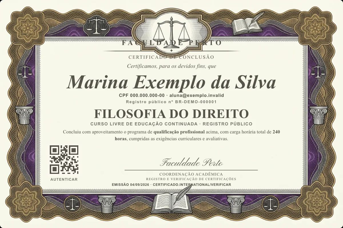 Certificado de Filosofia do Direito