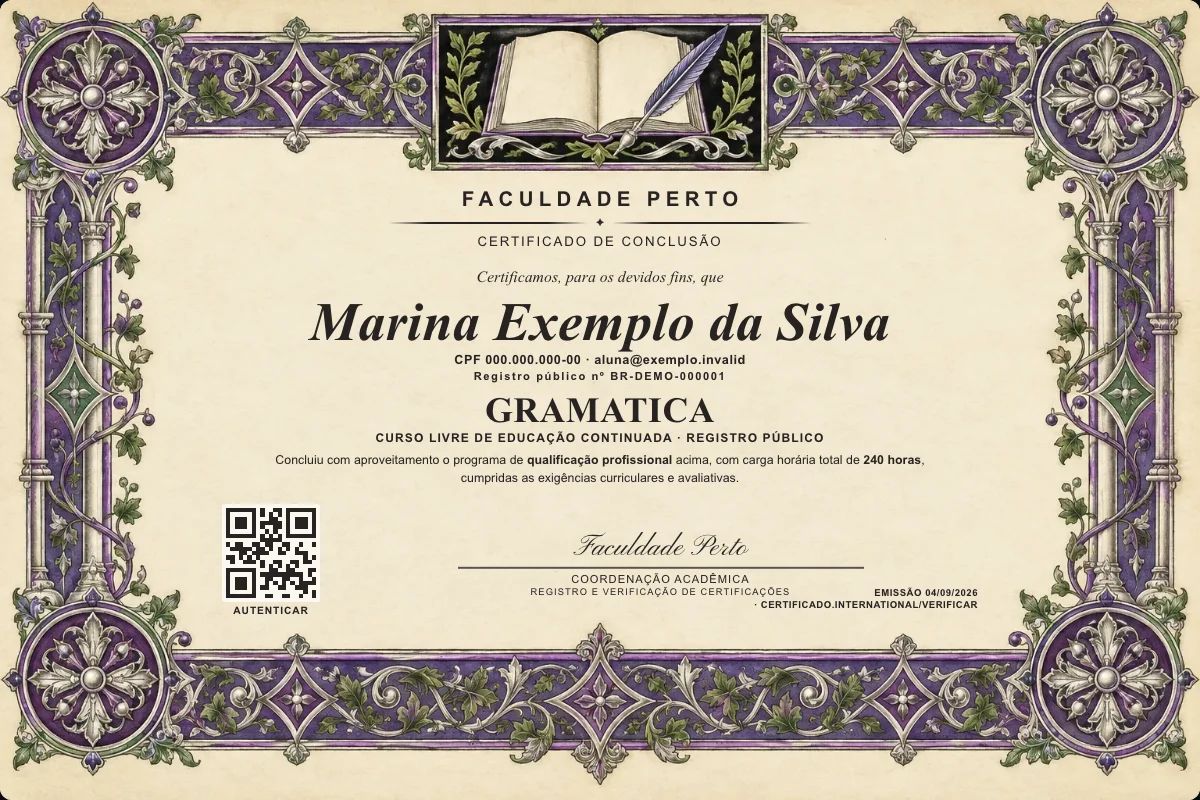 Certificado de Gramatica