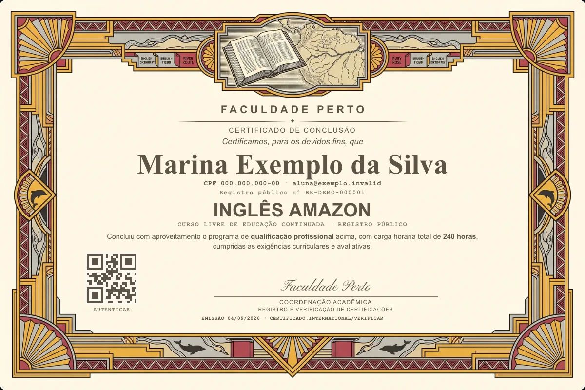Certificado de Inglês Amazon