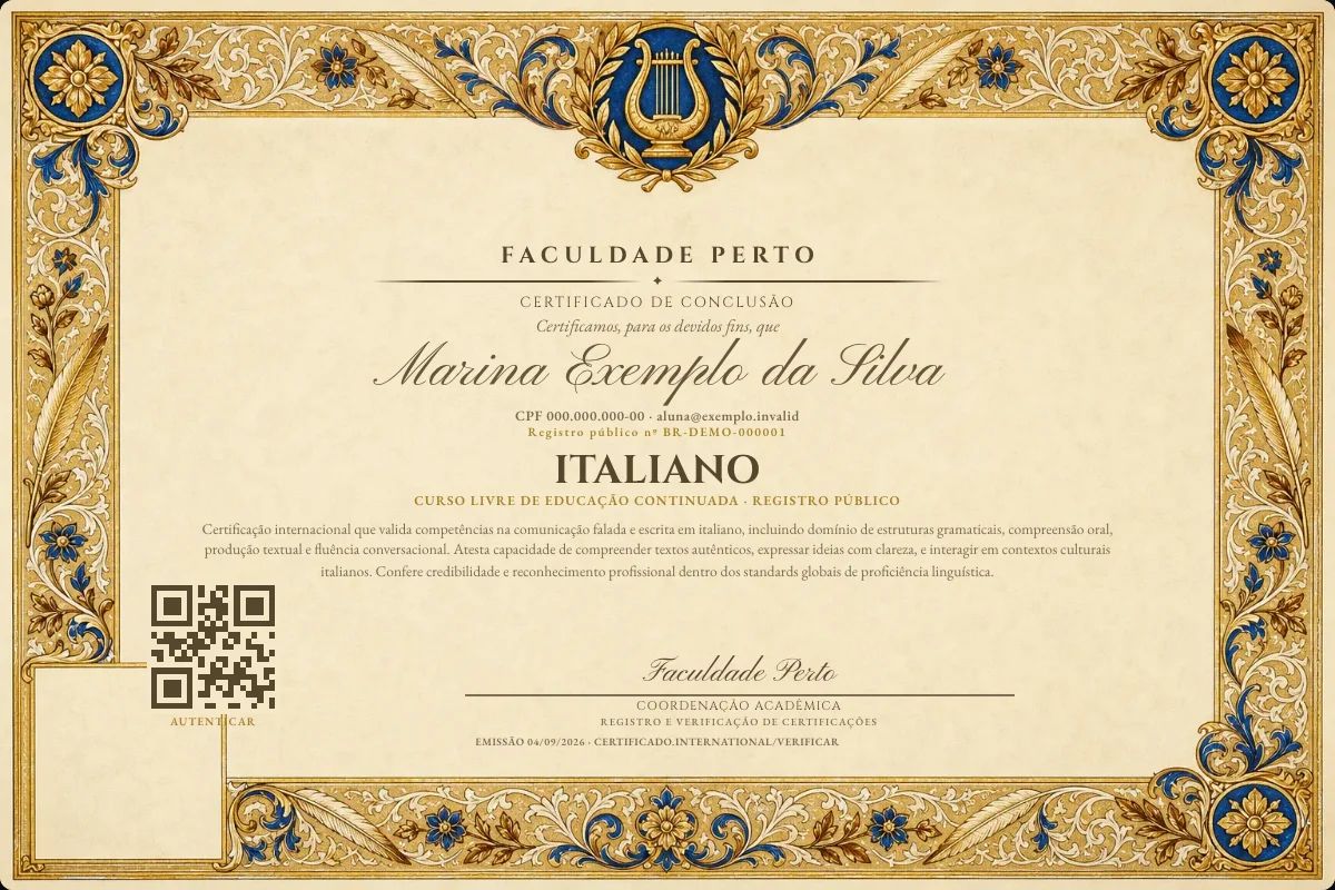 Certificado de Italiano