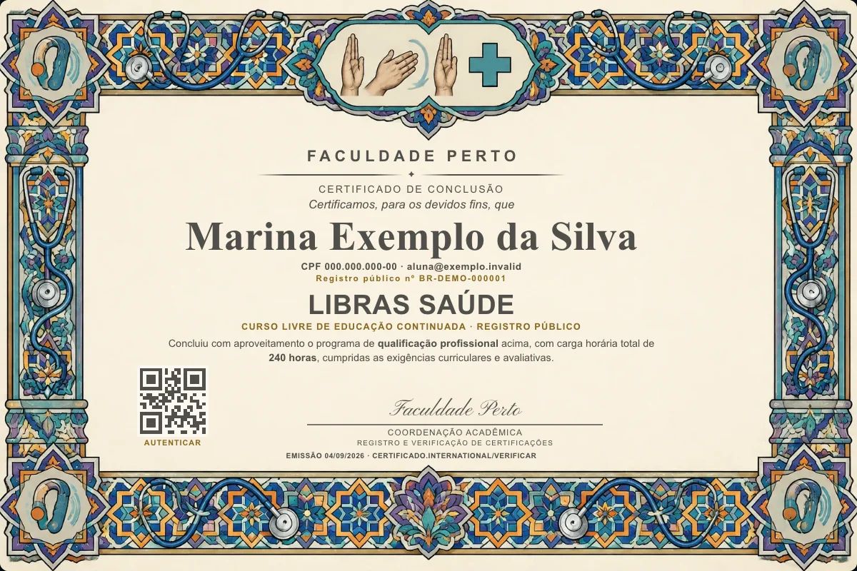 Certificado de Libras Saúde