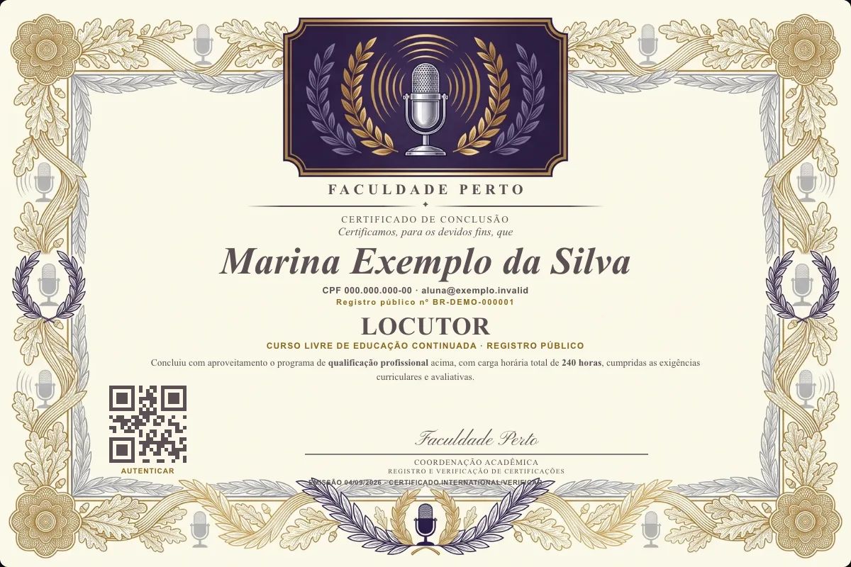 Certificado de Locutor