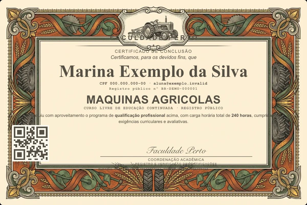 Certificado de Maquinas Agricolas