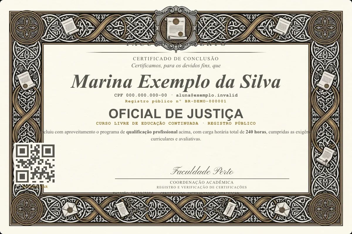 Certificado de Oficial de Justiça