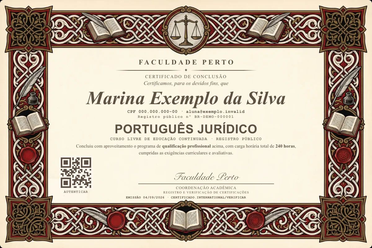 Certificado de Português Jurídico