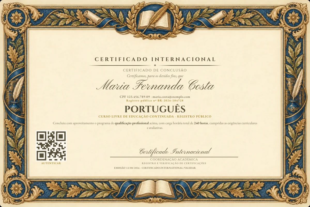 Certificado de Português