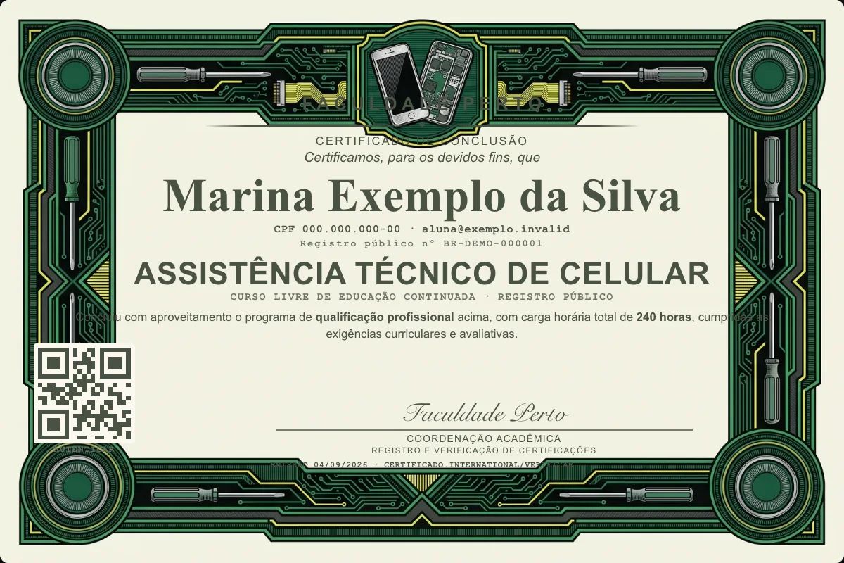 Certificado de Assistência Técnico de Celular
