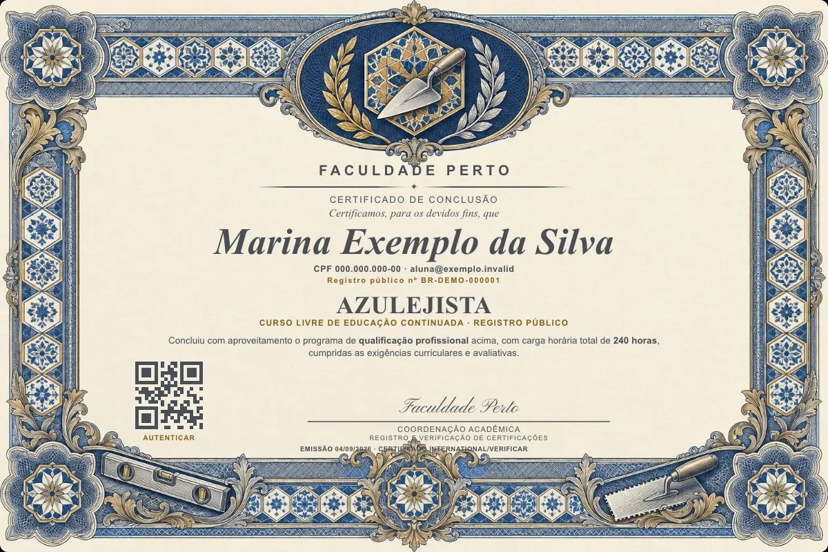 Certificado de Azulejista