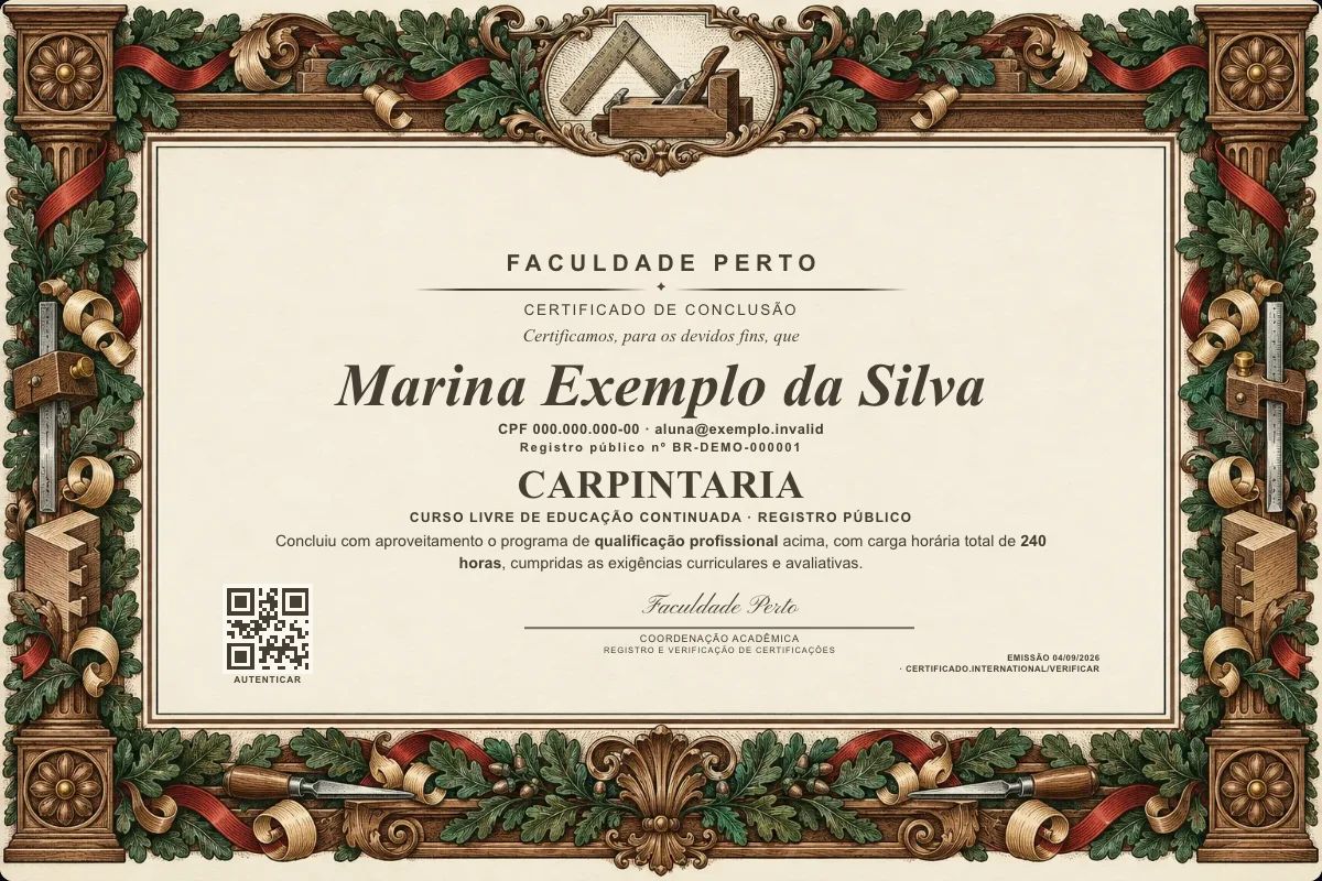 Certificado de Carpintaria