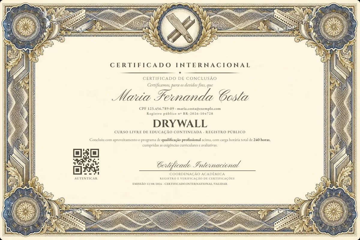 Certificado de Drywall