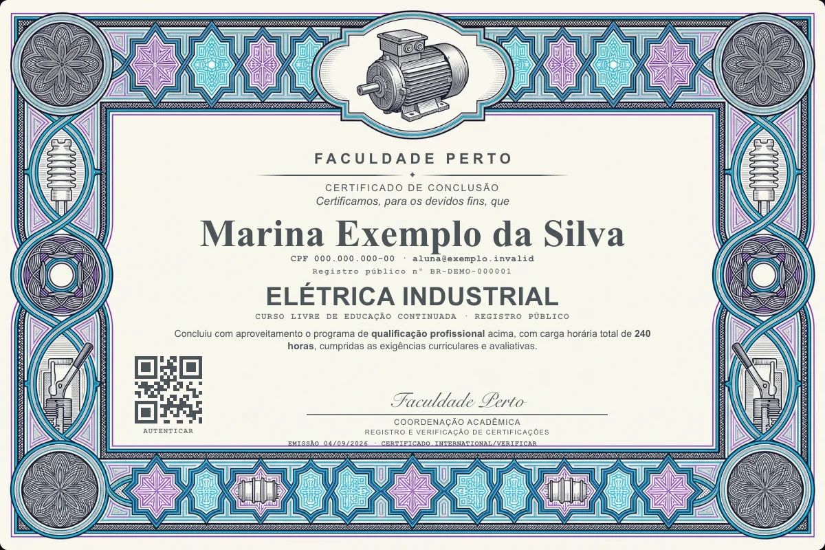 Certificado de Elétrica Industrial