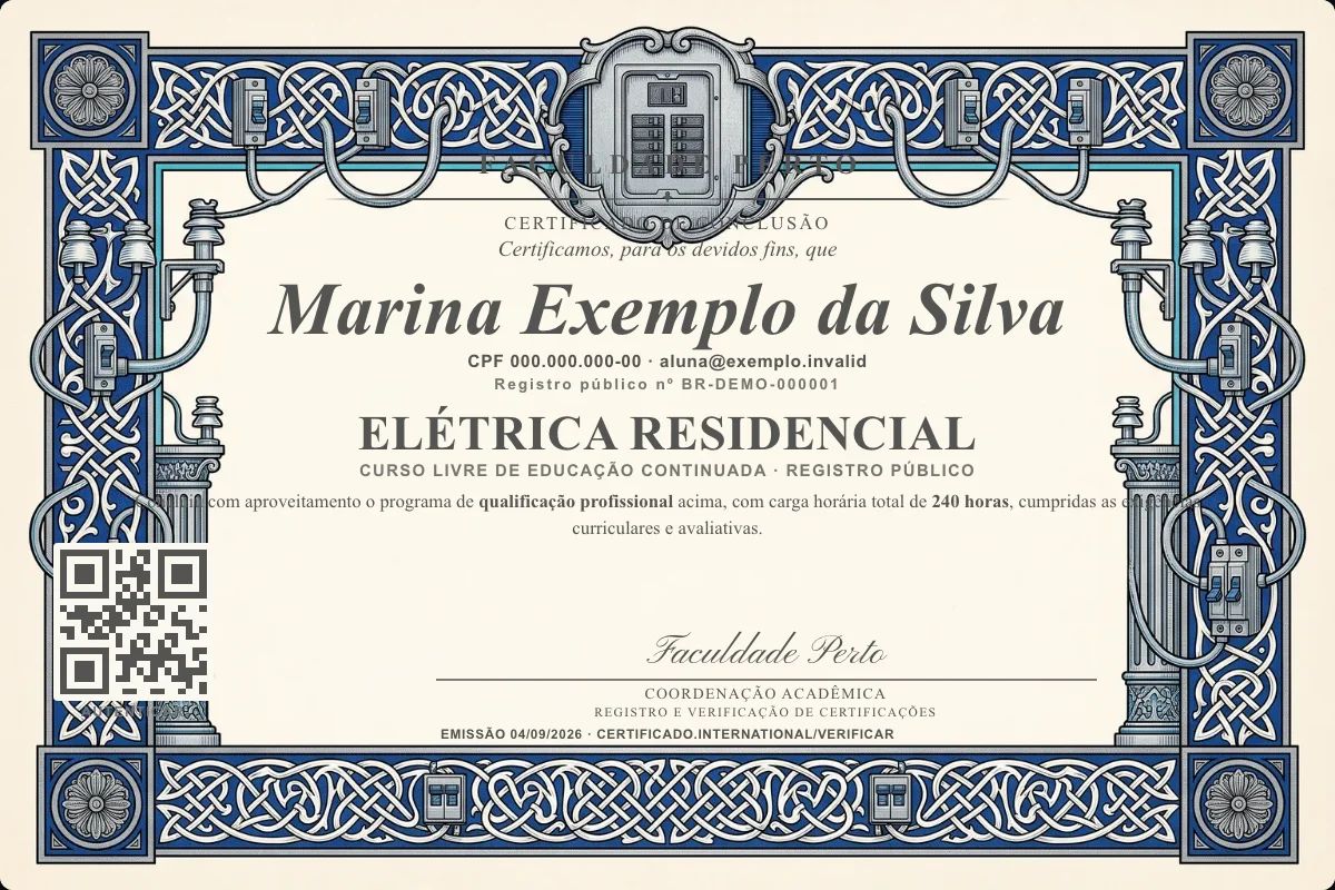 Certificado de Elétrica Residencial