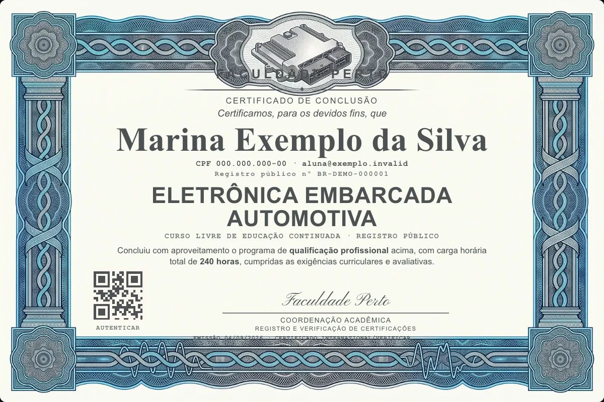 Certificado de Eletrônica Embarcada Automotiva