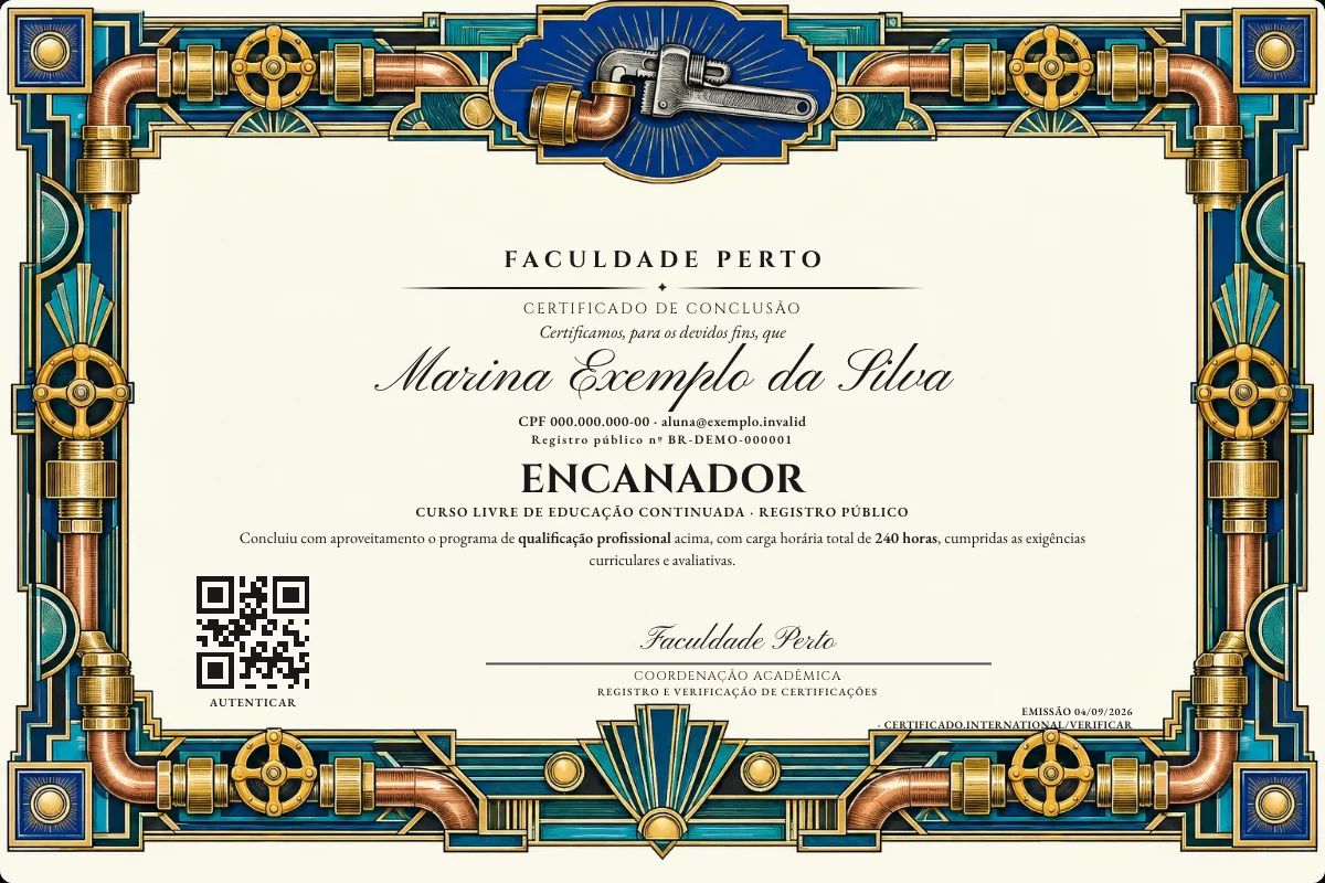 Certificado de Encanador