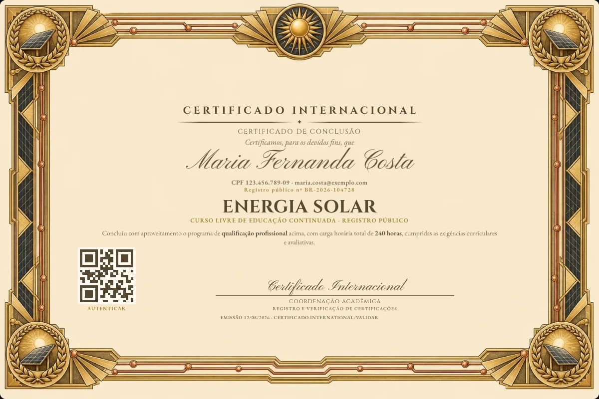 Certificado de Energia Solar