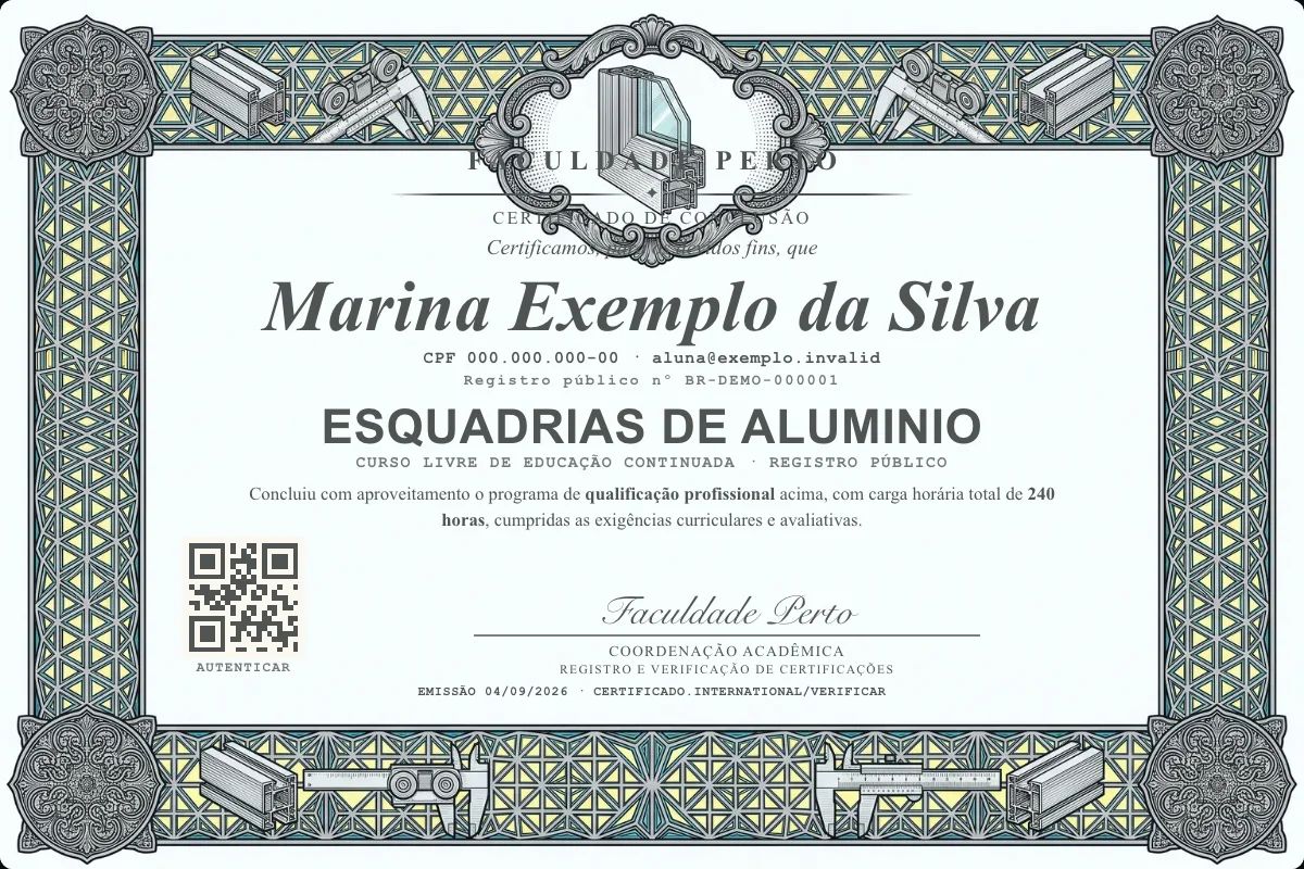Certificado de Esquadrias de Aluminio