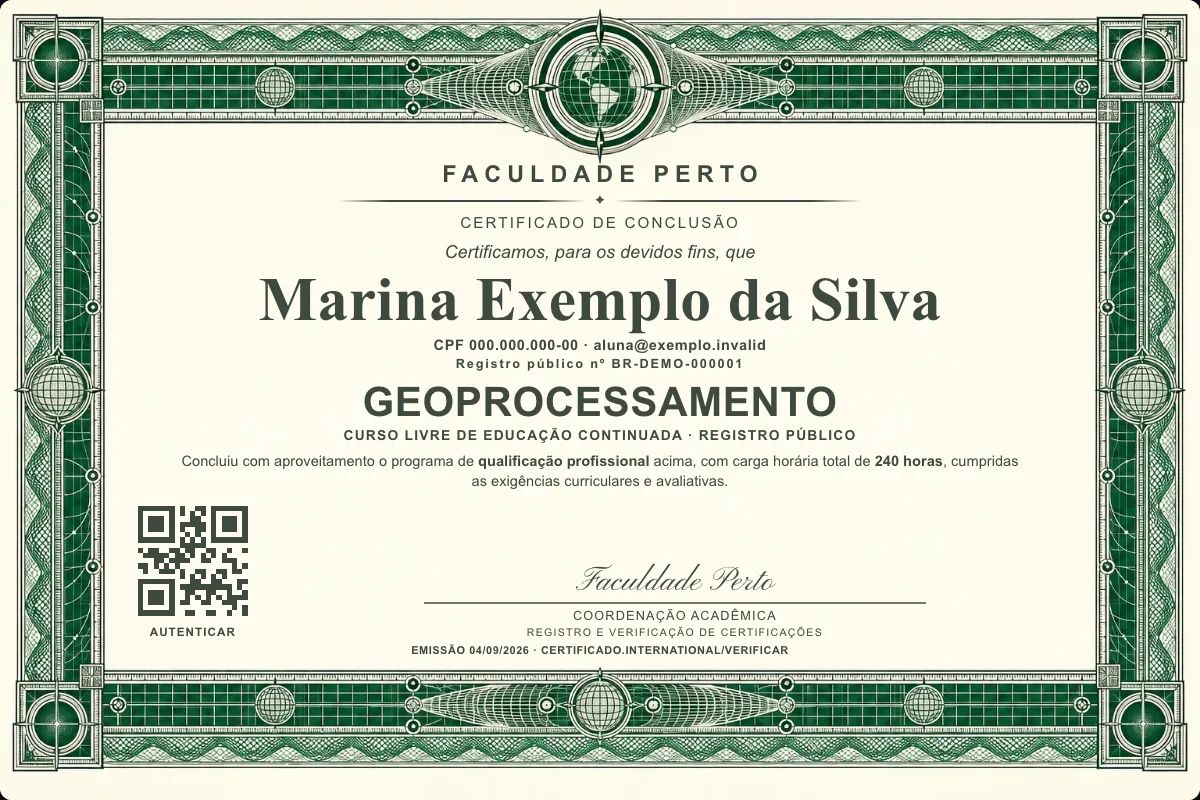 Certificado de Geoprocessamento
