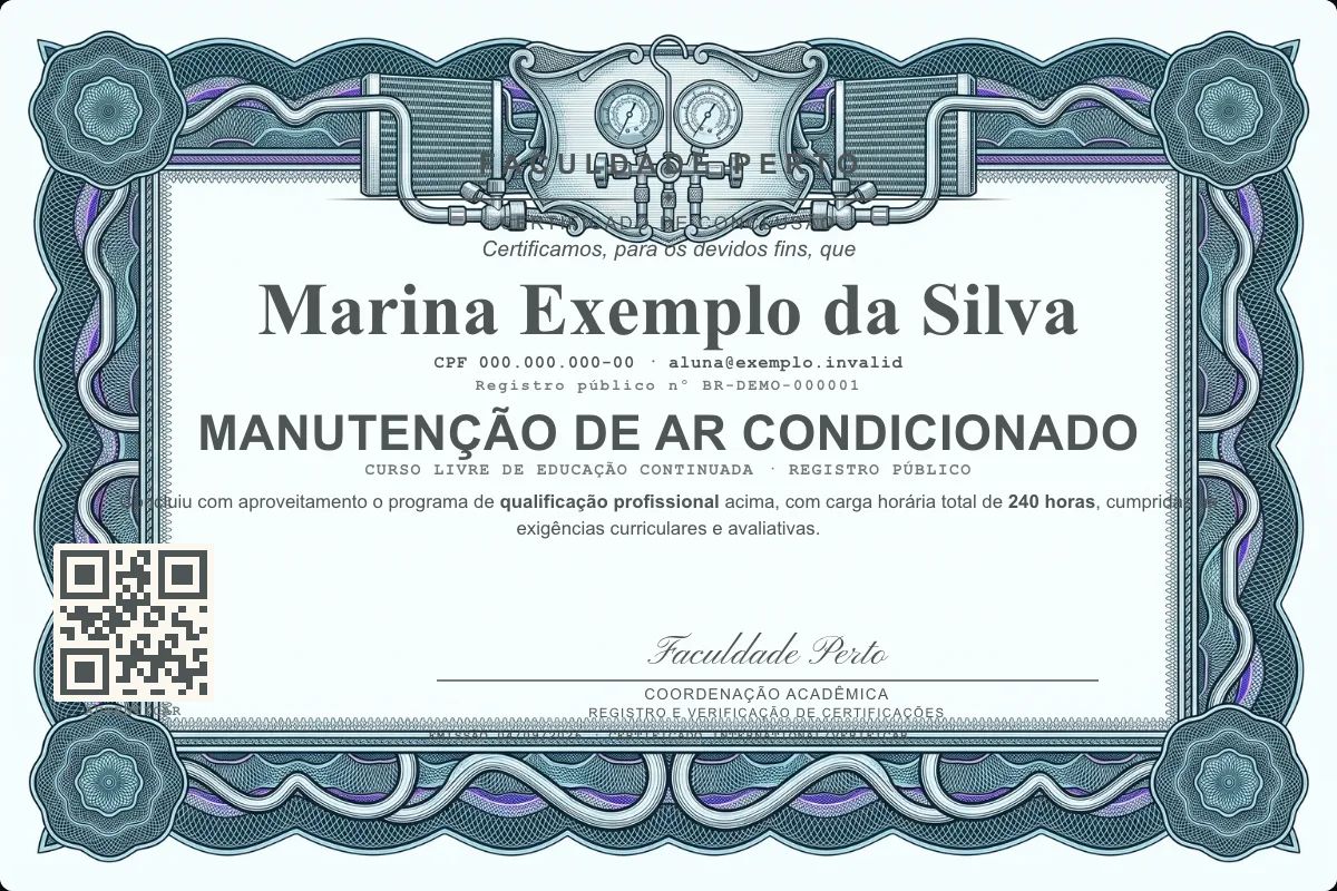 Certificado de Manutenção de Ar Condicionado