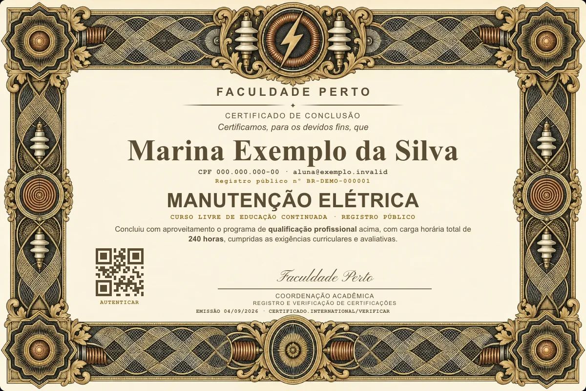 Certificado de Manutenção Elétrica