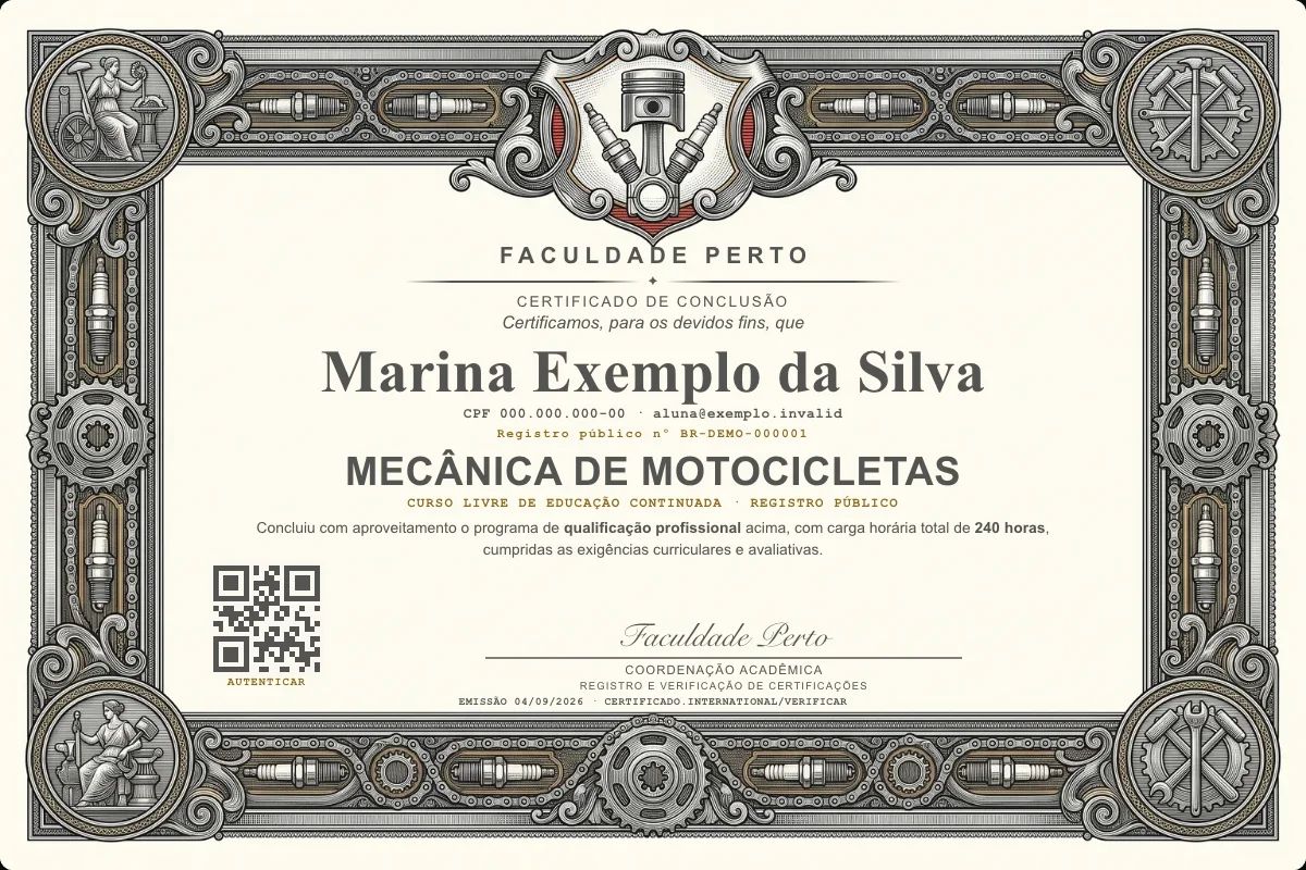 Certificado de Mecânica de Motocicletas