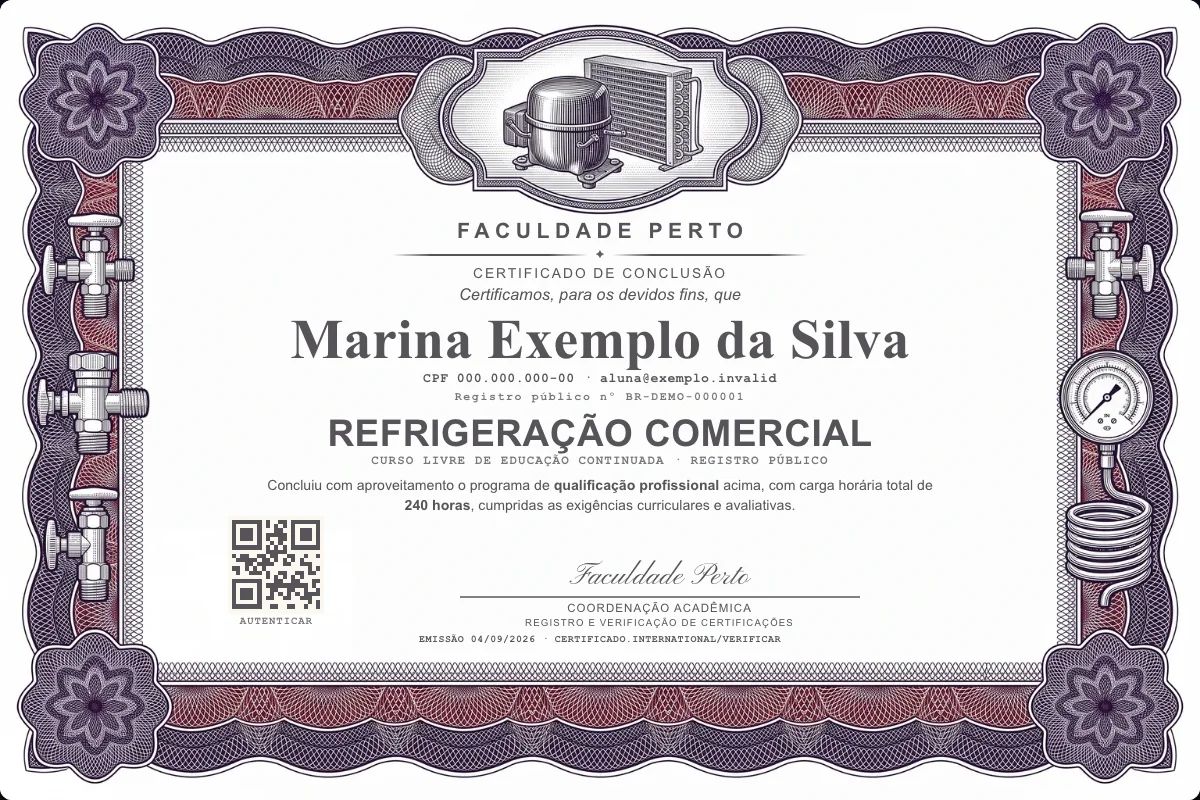 Certificado de Refrigeração Comercial