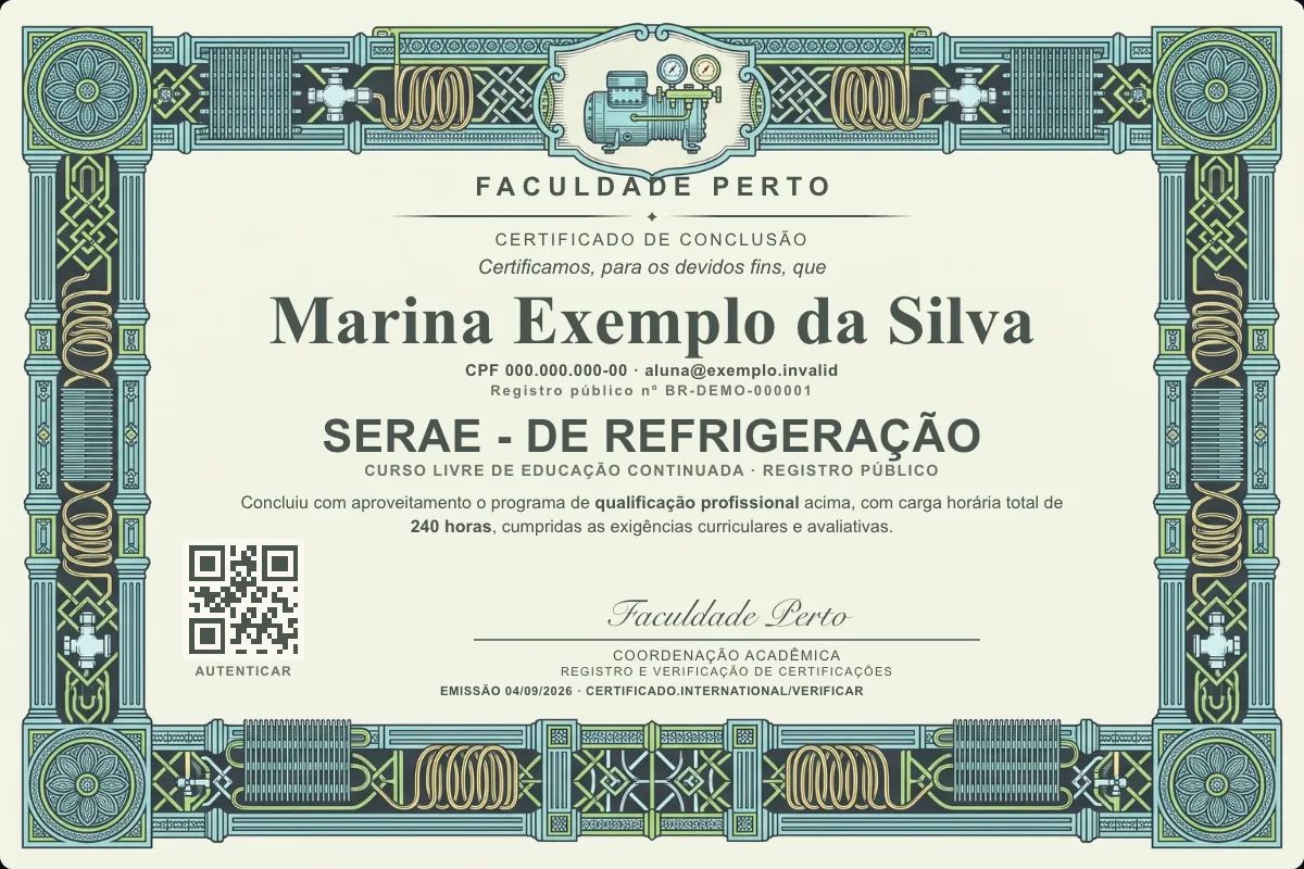 Certificado de Serae - de Refrigeração
