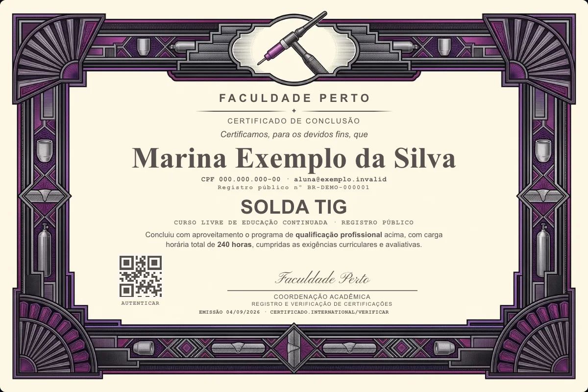 Certificado de Solda Tig