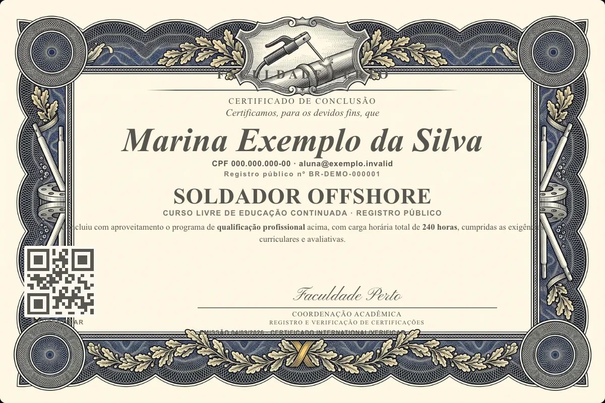 Certificado de Soldador Offshore