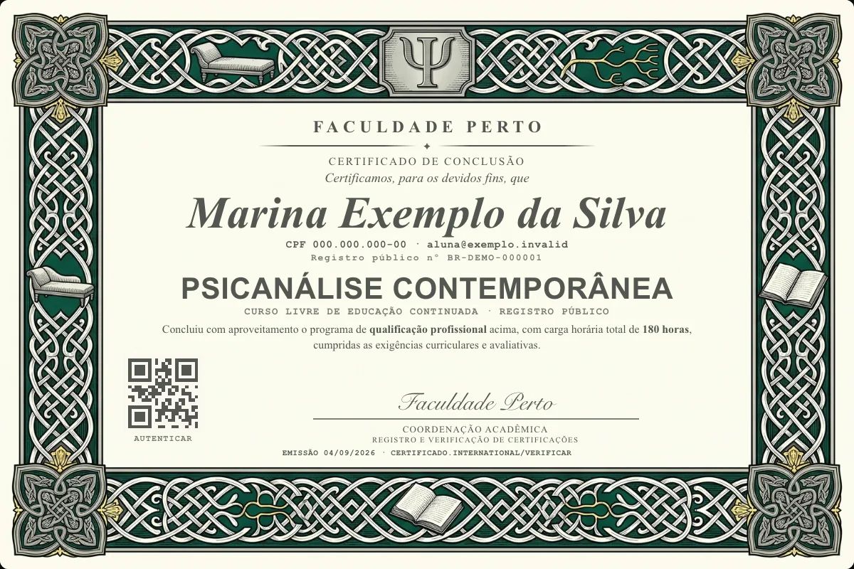 Certificado de Psicanálise Contemporânea