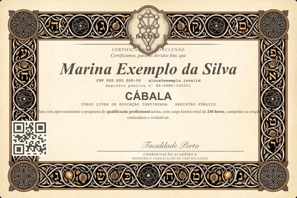 Certificado de Cábala