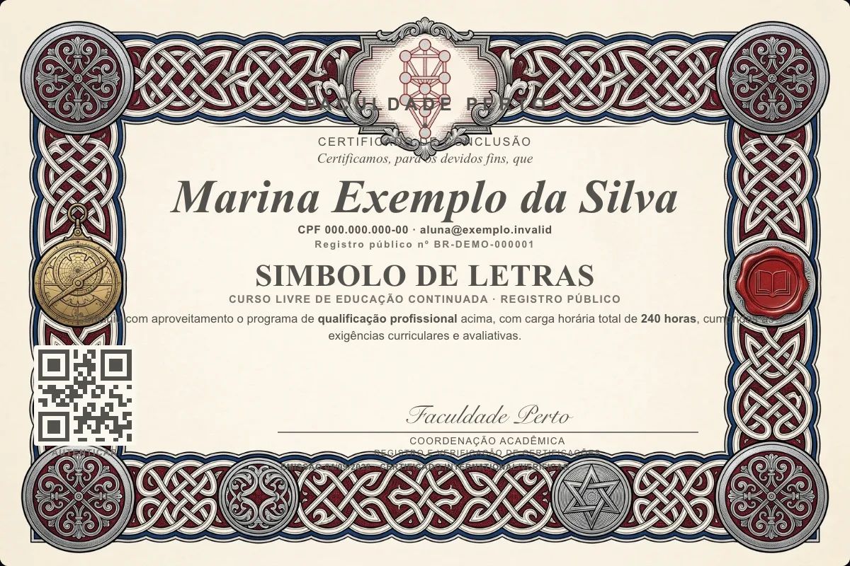 Certificado de Simbolo de Letras