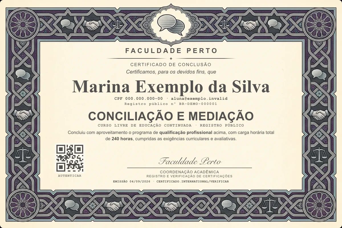 Certificado de Conciliação e Mediação