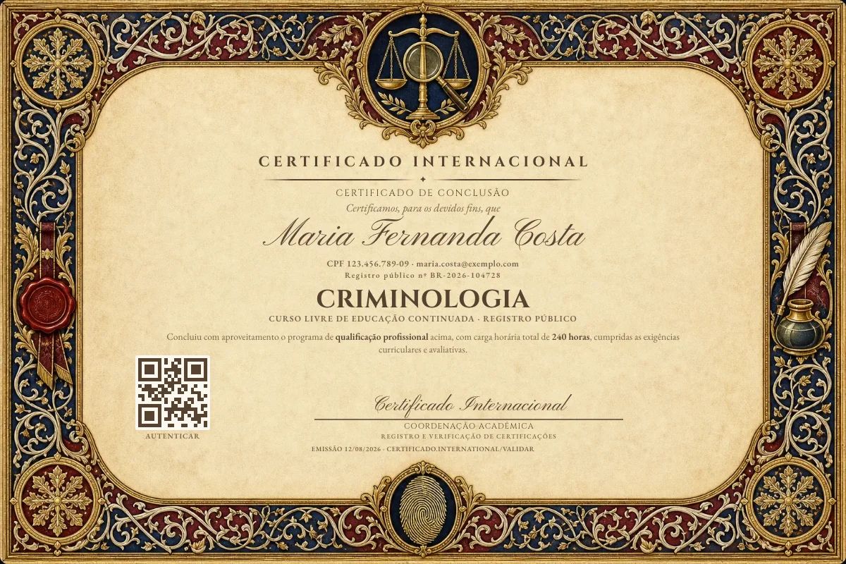 Certificado de Criminologia