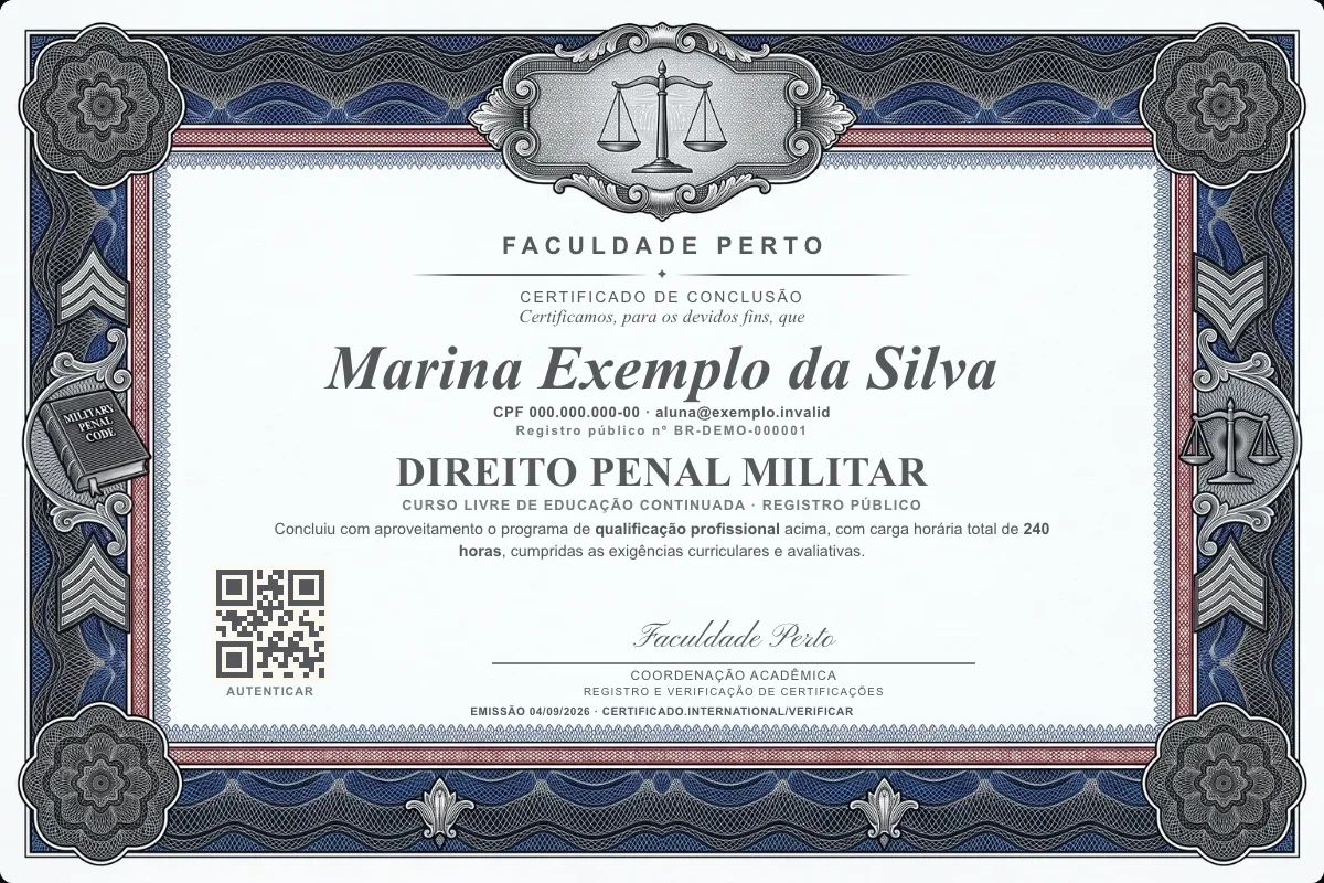 Certificado de Direito Penal Militar