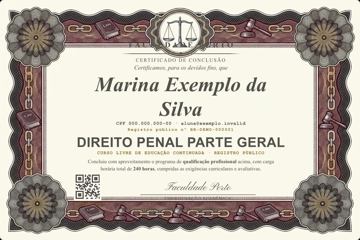 Certificado de Direito Penal Parte Geral
