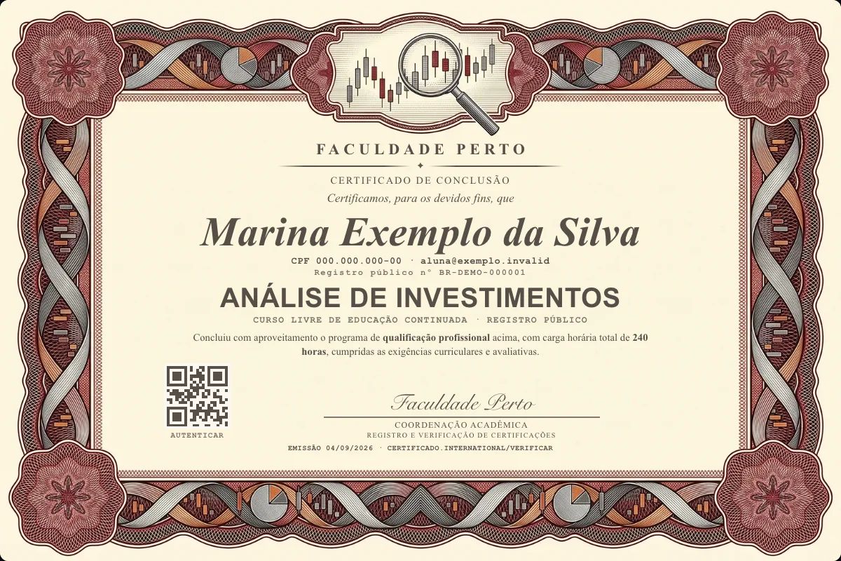 Certificado de Análise de Investimentos