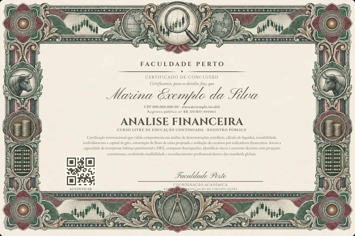 Certificado de Analise Financeira