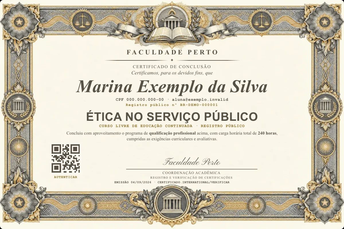 Certificado de Ética no Serviço Público