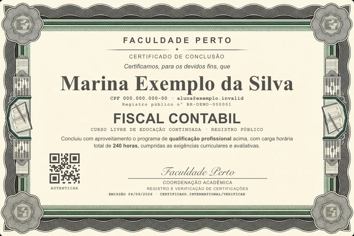 Certificado de Fiscal Contabil